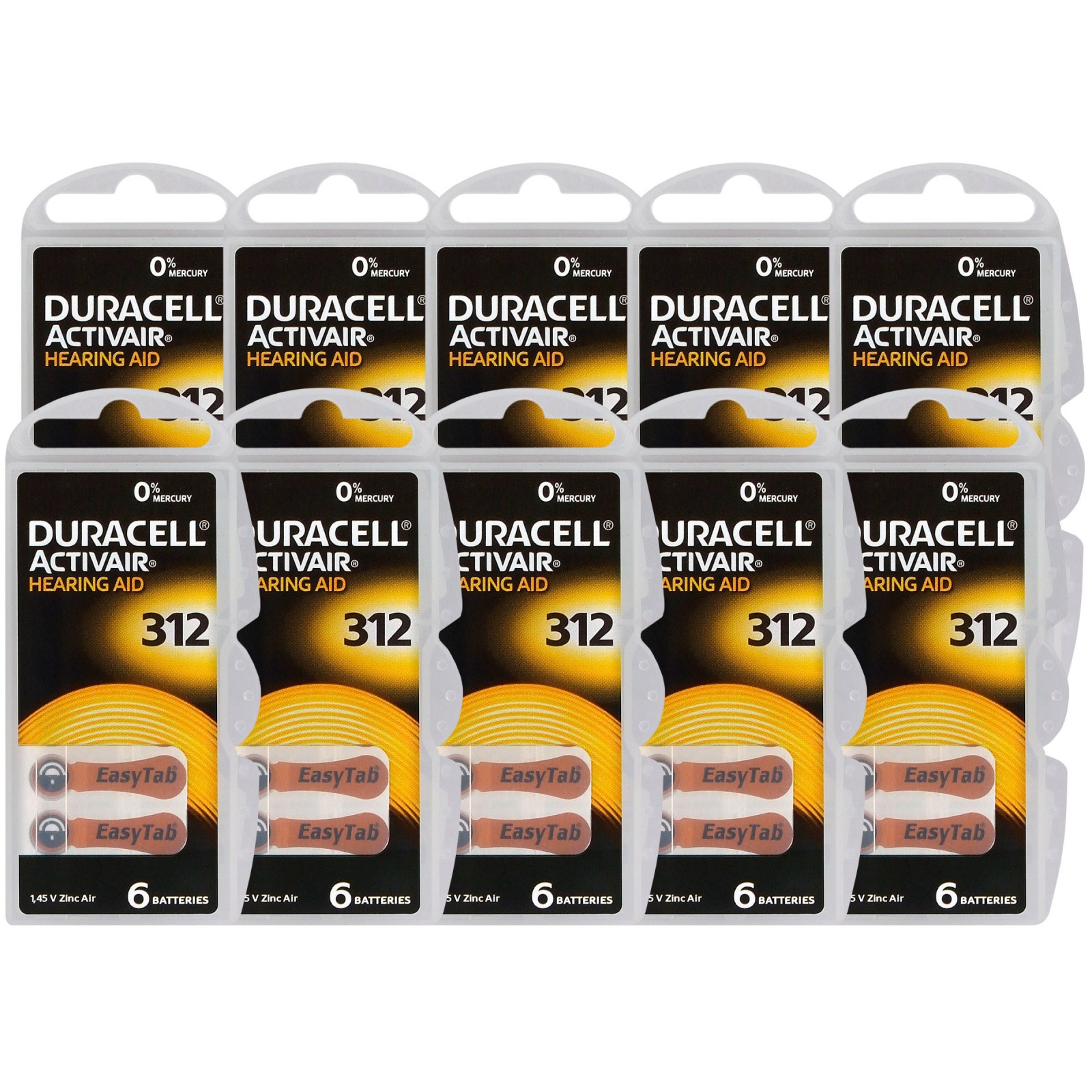 baterie do naslouchadla 60ks Duracell DA312/6C megamix.sk