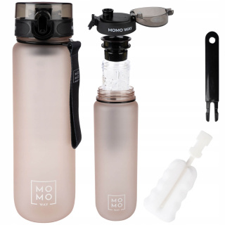 Láhev na vodu sportovní s rukojetí MomoWay světle růžová 1000ml