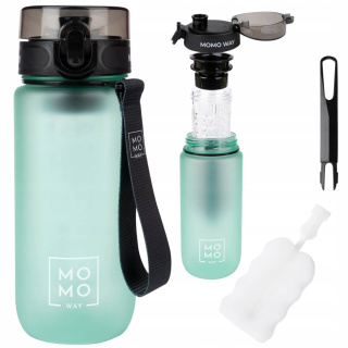 Láhev na vodu sportovní s rukojetí MomoWay světle tyrkysová 600ml