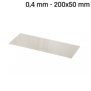 Plech alpaka (nové stříbro) 200x50x0,4mm