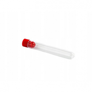 Zkumavka PS 16x65mm s červeným uzávěrem 50ks