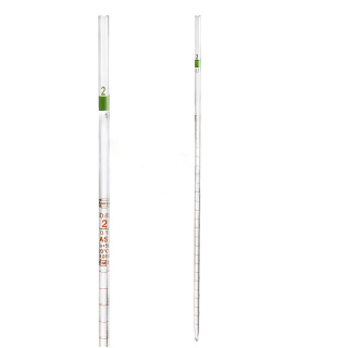 Vícedimenzionální pipeta, 0,2 ml (0,01 ml), třída AS, hnědá stupnice, s certifikátem – GLASSCO