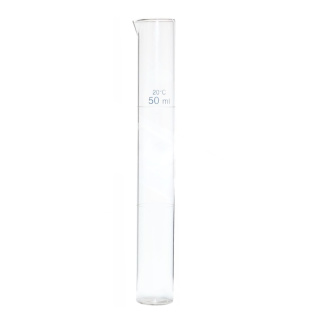 Nesslerova válcovka s výlevkou, 50 ml, modrá stupnice 25/50 ml, třída A, tolerance 0,4 ml