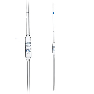 Jednorázová pipeta, 2 ml, třída A, modrá stupnice, s certifikátem – DIN ISO 648