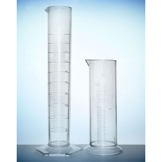 Měrná válcovka SAN, třída B, s vyraženou stupnicí, vysoká – 50 ml