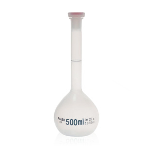 Měrná banka z PP se skleněnou zátkou 24/29, třída B – 1000 ml, ISO 384