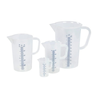 Laboratórna kadička PP 1000 ml s uškom, modrá stupnica