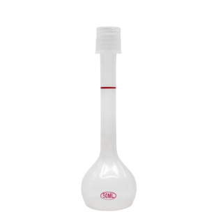 Odměrná banka z PP se šroubovacím uzávěrem – 50 ml