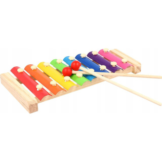 Dřevěný xylofon pro děti 8 tónů barevný s hůlkami