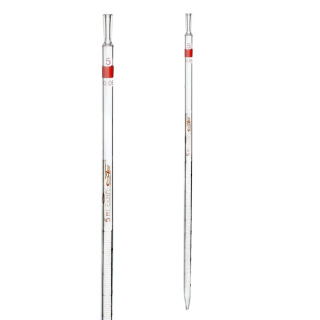 Multikanálová pipeta, 5 ml, třída B, hnědá stupnice, "0" nahoře