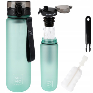 Láhev na vodu sportovní s rukojetí MomoWay světle tyrkysová 1000ml