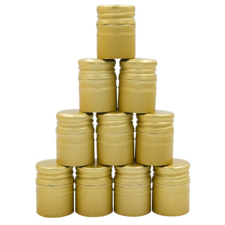 Hliníkový šroubovací uzávěr 28/40 mm zlaté 50 ks dlouhý