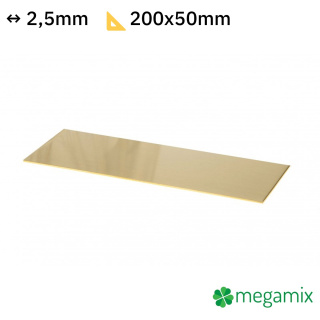 Mosaz plech 200x50x2,5 mm