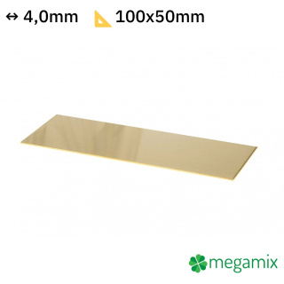 Mosaz plech 100x50x4,0 mm