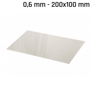 Plech alpaka (nové stříbro) 200x100x0,6mm