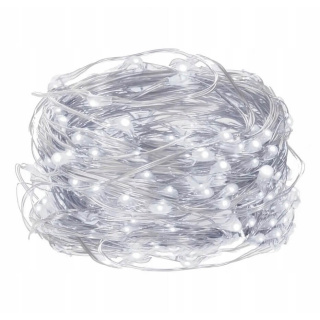 Světelný řetěz LED světlá studená bílá 100ks 10m