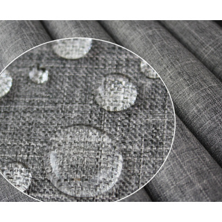 Voděodolná tkanina imitace lnu tmavě šedá 160 cm 0,5 mb 210g/m²