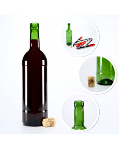 Skleněná láhev na víno 750ml 29cm zelená