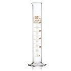 Kalibrační válec skleněný, 500 ml, třída A, hnědá stupnice, skleněná základna, s certifikátem