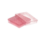 Kryobox PP na skúmavky Eppendorf a kryoskúmavky, 100 miest, výška 53 mm, červený