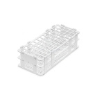 Skládací stojan na zkumavky z PP, 40 míst (4×10), průměr 20 mm, bílý, 246×106×68 mm