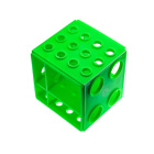 Stojan na zkumavky 4v1, velký, zelený – PP, 110 × 110 × 110 mm, laboratorní