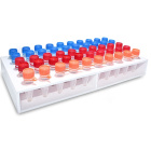 Stojan na zkumavky Eppendorf, 50 míst, 1,5 ml, dvojpatrový – PP, autoklávovatelný