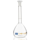 Měrná banka skleněná, 250 ml, třída A, hnědá stupnice, broušené spojení 14/23, s individuálním certifikátem a QR kódem – GLASSCO