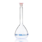 Dávkovací skleněná banka, 250 ml, třída B, modrá stupnice, brusný spoj 14/23 – NewLine