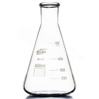 Erlenmeyerova banka skleněná s úzkým hrdlem 500 ml - BORO 3.3, ISO 1773