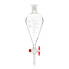 Kuželový oddělovací trychtýř Squibb s měřítkem, 2000 ml, brus 29/32, PTFE kohout borosilikátové sklo (BORO 3.3)