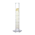 Odměrný válec skleněný, 2000 ml, třída B, hnědá stupnice, skleněná šestihranná základna