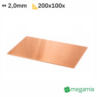 Měděný plech 200x100x2,0 mm
