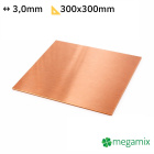 Měděný plech 300x300x3,0 mm