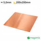 Měděný plech 200x200x5,0 mm