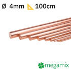 Měděná tyč 1m Φ4mm kovový prut