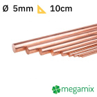 Měděná tyč Φ5mm 10cm
