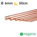 Měděná tyč Φ6mm 50cm