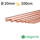 Měděná tyč 1m Φ20mm kovový prut