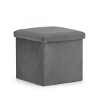 Skládací sedátko s úložným prostorem L 36x38x38cm šedý samet