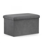 Skládací sedátko s úložným prostorem XL 38x61x38cm šedý samet