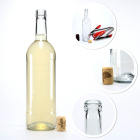 Skleněná láhev na víno 750ml 31cm bílá