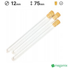 Skleněné zkumavky 75mm průměr 12mm 10ks