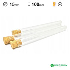 Skleněné zkumavky s korkem 100 mm průměr 15 mm 10 ks
