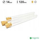 Skleněné zkumavky s korkem 120mm průměr 14mm 10ks