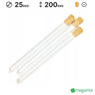 Skleněné zkumavky 200 mm průměr 25 mm 10 ks