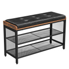 Botník s sedátkem 80x30x48cm kov dřevo ekokůže