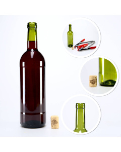 Skleněná láhev na víno 750ml hnědá