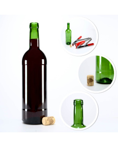 Skleněná láhev na víno 750ml 29cm zelená