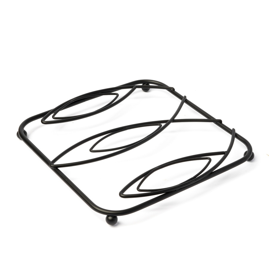Podložka pod hrnec Leaf 17 cm černá